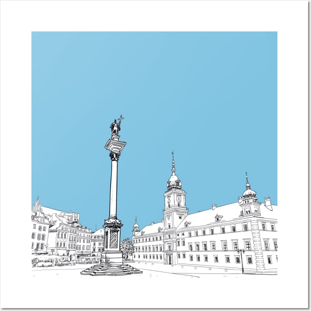 Royal Castle and Sigismund's Column in Warsaw Wall Art by StefanAlfonso